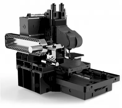 Пятиосевой горизонтально-фрезерные обрабатывающий центр с ЧПУ Uni.5 KH125UT с токарной функцией