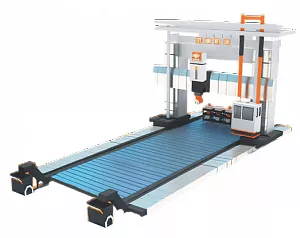Фрезерный станок портального типа с подвижной траверсой и неподвижным столом Wuhan XK2665